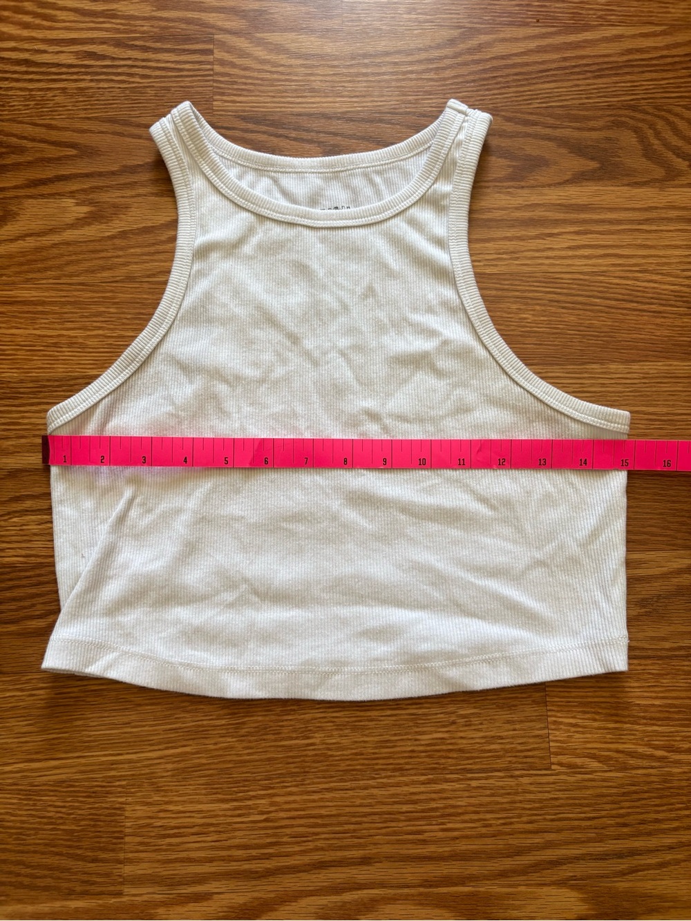 wild fable Cream Ribbed Scoop Neck Crop Tank